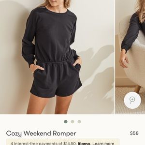 Cozy sweatshirt romper. Upwest.  Small (small-med)